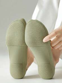 2 đôi tất nữ màu be và xanh lá cây, chất liệu lưới, có đệm mút, miệng nông, mỏng, thoáng khí, chống trượt, không nhìn thấy được, thích hợp cho giày cao gót, mùa hè. - Nhiều màu - Xem 5