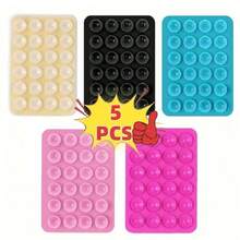 5 Peças Suporte de Telefone Multifuncional de Ventosa de Silicone - Tipo Universal, Adequado para Todos os Modelos de Telefone, Adesão Resistente, Reutilizável e Lavável - Para Decoração de Telefone, Ventosa Multiuso, Com Adesivo Traseiro, Portátil, Presente para Amigos, Presente de Natal - Multicolorido - Visão 32