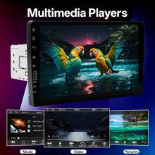 Đầu phát MP5 ô tô 9 inch 1DIN với CarPlay, Android Auto, Bluetooth, Radio, màn hình cảm ứng tích hợp camera lùi, FM, Mirror Link - Có camera lùi - Xem 6