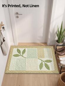 1pc 3D Pattern Doormat, Fresh Green Plant Design Wool Rug, Suitable For Bathroom, Kitchen, Outdoor, Indoor, Hallway, Bedroom, Living Room, Bedside, Machine Washable, Easy To Clean, Non-Slip Bottom, Suitable For Bedroom Winter Decor, Valentine's Day Holiday Decor, Bathroom Accessory Essential, Room Decor Set, Outdoor Decorative Carpet Mat - Multicolor - View 3