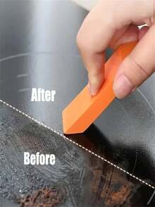 1 pieza Borrador de sarro Removedor de óxido de vidrio de baño Borrador de goma Herramienta de limpieza del hogar de la cocina Cepillo para eliminar la escala y el óxido de las ollas - Multicolor - Ver 4