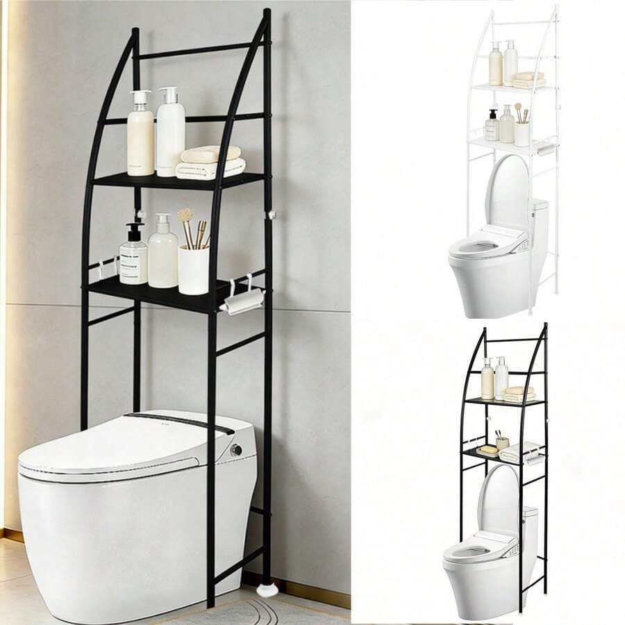 Rangement au-dessus des toilettes - Noir - Voir 1