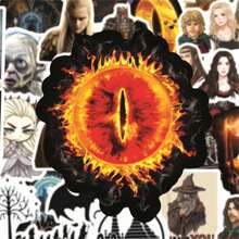 50-Piece Hobbit Movie And TV Series Sticker Set-Waterproof, Reusable, Durable Decals, Suitable For Notebooks, Cups, Suitcases, Computers, Etc.-Fantasy Adventure Design, Notebook Accessories | Fantasy Character Stickers | Durable Stickers - Multicolor - View 6