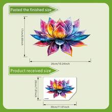 1pc Glow-In-The-Dark Colorful Lotus Flower Removable Waterproof Sticker, Suitable For Bathroom, Toilet - Pink Glow, Vibrant Colors, Lotus Stickers - View 6