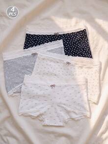 4 chiếc quần lót nữ thoáng khí, thoải mái, co giãn cao, quần short bảo hộ mặc hàng ngày. - Nhiều màu - Xem 3