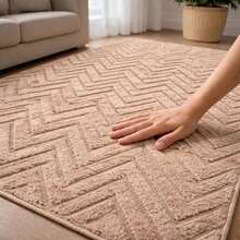 Tokyo Non-Slip Rug With High Relief Geometric Pattern For Living Room/Bedroom, 1.40m X 2.00m Or 2.00m X 2.40m - 米色 - 查看 5