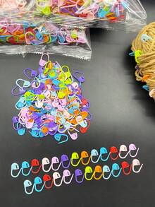 1000 piezas/Paquete Marcadores de coma, paquete a granel de gran capacidad (color aleatorio), satisface el uso artesanal a largo plazo, macarrón de colores mixtos, puede marcar secciones del proceso de tejido, diseño antideslizante y de bloqueo - signo de coma - Ver 4