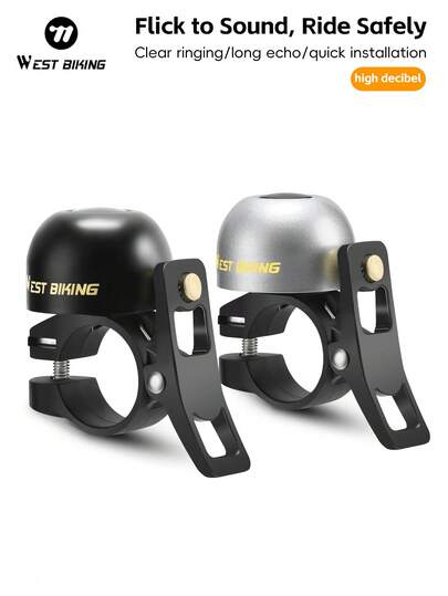  WEST BIKING 复古自行车铃铛，清脆弹簧，铜质铃铛，轻便时尚，男女皆宜，适用于 22.2mm 车把。