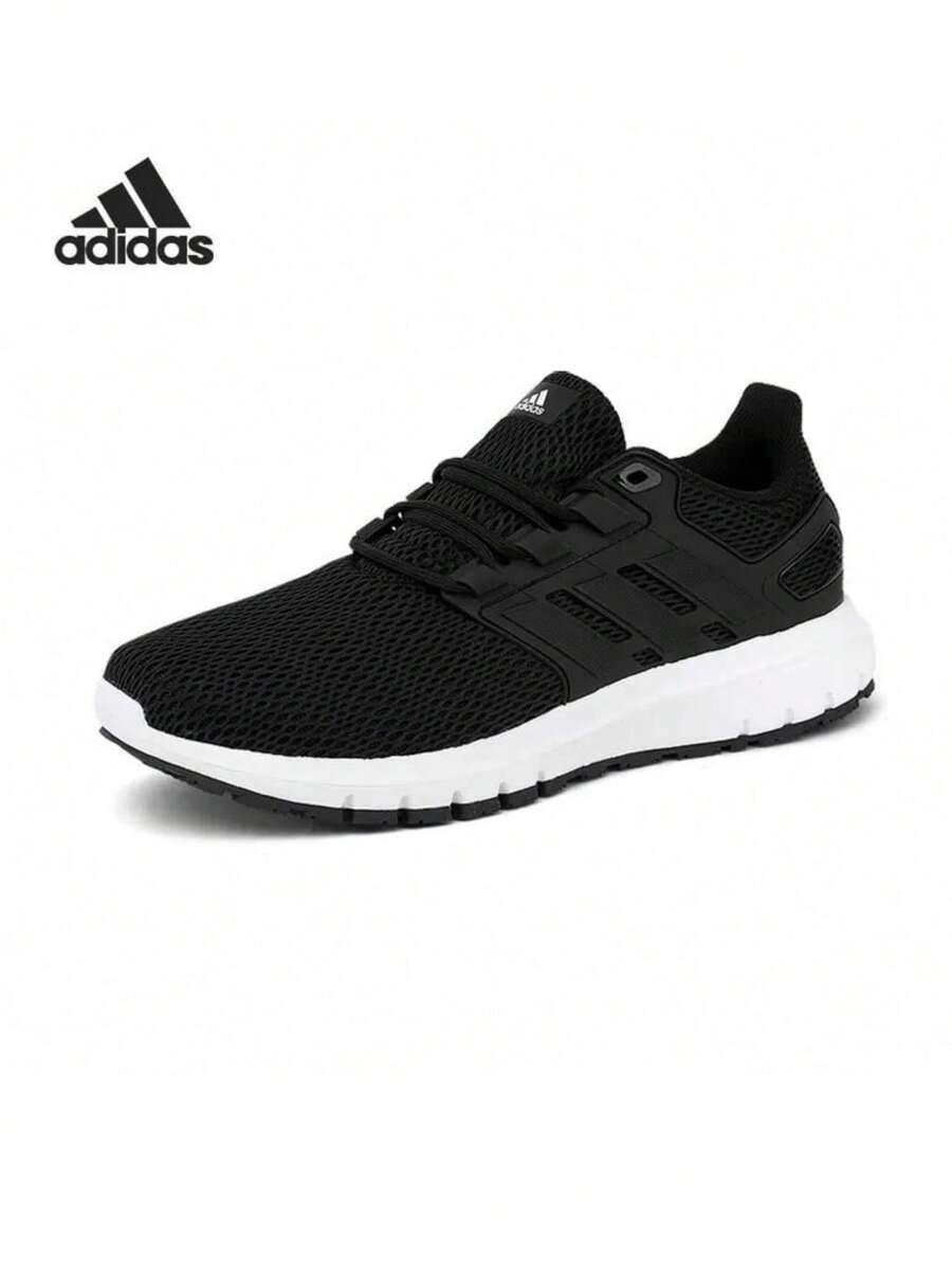 Adidas 男女新款運動鞋舒適百搭透氣休閒跑步鞋 - 黑與白 - 查看 1