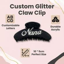 Pinza de pelo de acetato con nombre personalizado para mujeres, pinza de pelo grande personalizada para cabello grueso y fino, pasadores de pelo de acrílico personalizados como regalo para dama de honor, regalo de cumpleaños - Multicolor - Ver 4