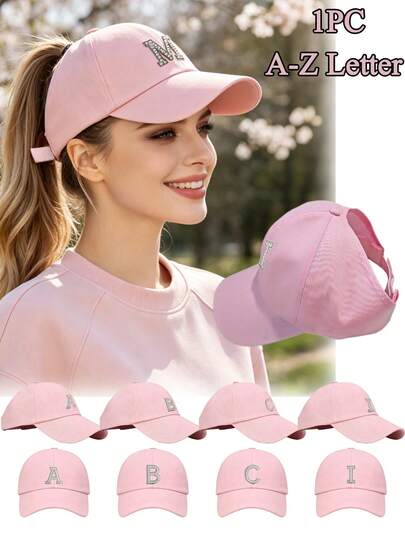 1 pieza Sombrero de sol de color rosa sólido, gorra visera casual adecuada para playa, viajes, deportes, uso diario