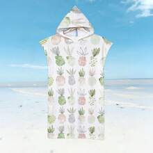 1 buc prosop de plajă ultra-moale cu glugă cu imprimeu de ananas, halat de plajă purtabil, pătură de plajă drăguță supradimensionată, prosop de piscină anime, cadou de ziua de naștere, prosop de plajă din microfibră super absorbant - stil4 - Vizualizare 3