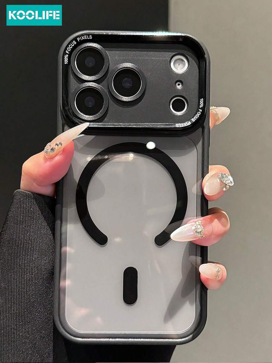 Koolife 1 件装奢华磁吸 Magsafe 手机壳，金属镜头边框，高透明度，PC+TPU 材质，独立按键，凸起镜头保护，防摔硬壳，精准开孔，兼容 17/17 Pro/17 Pro Max、16/16 Pro/16 Pro Max/16 Plus、15/15 Pro/15 Pro Max/15 Plus、14/14 Pro/14 Pro Max/14 Plus、13/13 Pro/13 Pro Max、12/12 Pro/12 Pro Max、11/11 Pro/11 Pro Max - 黑色 - 查看 1