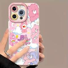 Care Bear Cloud Pattern Phone Case-Compatible With Samsung,  12, 13, 14, 15 Pro,  14 Plus,  15, 16 Pro Max,  17,  17 Pro,  17 Pro Max,  17 Air, And  17e. Features TPU Material For Anti-Slip And Drop Protection; Stylish Design With Cheerful Care Bear Imagery. An Excellent Gift For Yourself, Family, Friends, Or A Partner. - 白色 - 查看 2