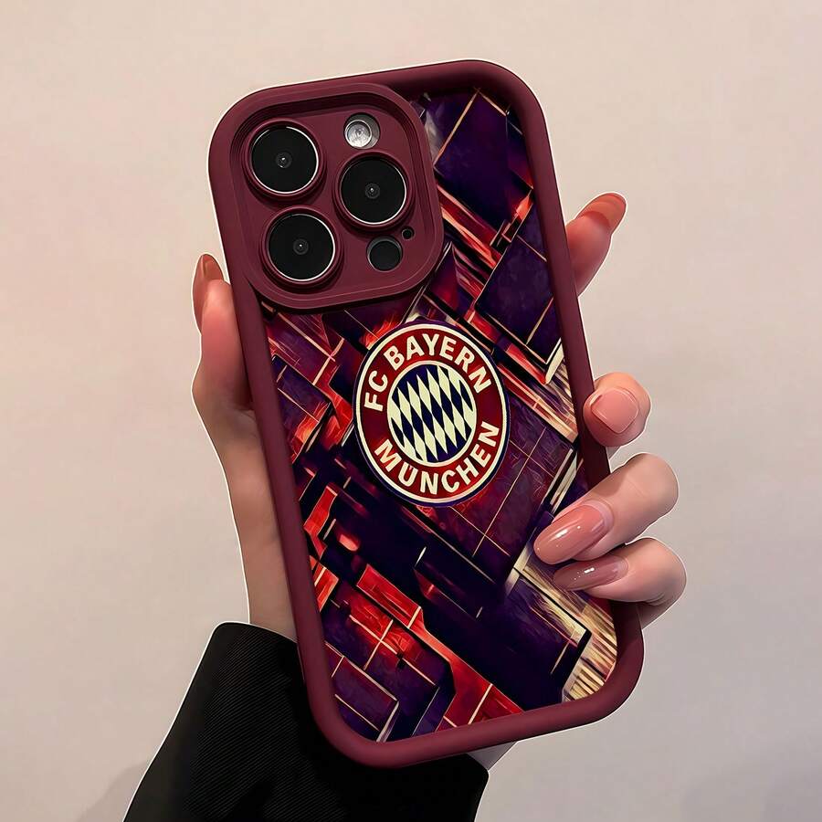 Logotipo del  de Múnich en rojo oscuro.funda de teléfono Fundas compatibles con ,Apple,VIVO,OPPO,,, y Honor.Fabricadas en silicona TPU,ofrecen protección contra golpes y caídas. - Burdeos - Ver 1
