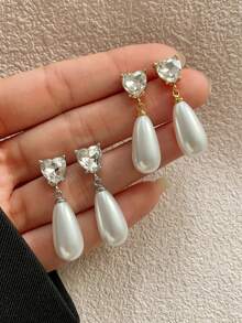 1 par de pendientes de gota de agua de resina de lujo a la moda, adecuados para joyería de fiesta y vacaciones de mujeres - Un par de pendientes en forma de lágrima - Ver 8