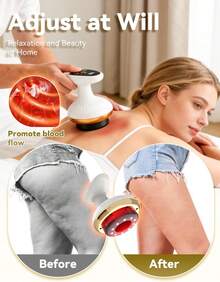 Cellulite Massager 4 In 1, Rechargeable Body Firming Device With 9 Suction Levels And Heat, Deep Tissue Massage Tool For Legs Arms Abdomen - trắng - Xem 4