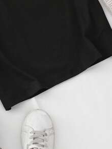 Women's Short-Sleeved T-Shirt, Women's Summer Clothing, Duck Print T-Shirt In Shell Color, Breathable, Washable, Loose And Comfortable, Summer Clothing, 100% Cotton. - 黑色 - 查看 4