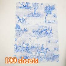 Giấy lụa bán trong suốt in hình săn bắn cổ điển, kích thước 19,69 x 13,78 inch, thích hợp làm giấy gói quà, giấy trang trí tiệc sinh nhật, giấy lót hộp quà, giấy mỏng có thể in, phù hợp cho trang trí DIY, gói bó hoa, trang trí đám cưới, Ngày của Mẹ, lễ tốt nghiệp, lễ hội giữa mùa hè. - Xem 18