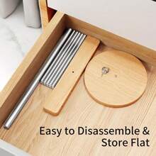 Lar Pata Drg Rack Table Pata Drg Rack Collapible For  Paghetti 304 Tainle Teel Arm Preven Fr Ticking Drg Rack For Hemade Noddle Tagliatelle Fettine - Brushed Nickel - View 6