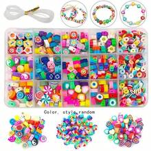 120pcs/900pcs/1880pcs Cartoon Cute Polymer Clay Beads Bracelet Jewelry Making Kit, For DIY Handmade Bracelets, Necklaces, Earrings, Phone Straps, Keychains, Bag Charms, Various Pendant Decorations, Jewelry Crafting (Random Colors & Styles) - Multicolor - View 7
