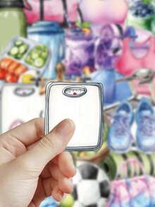 50 Stück Fitness Themen Aufkleber für Laptop, Koffer, Sammelalbum, Aufbewahrungsbox, Raumdekoration DIY Klare Aufkleber - Fitness-Thema - Übersicht 5