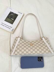 New Arrival Fashionable Luxury Versatile Letter Print PU Tote Shoulder Bag For Women - White - View 8