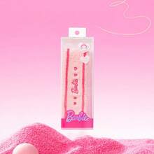 Miniso Diadema de pelo con lazo extra grande y diadema deportiva absorbente del sudor de la serie Barbie, con patrón de elementos de Barbie a la moda, ligera y portátil, multifuncional para el hogar y al aire libre, gran regalo para niñas (1 pieza) - Multicolor - Ver 11