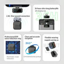 HITOZON Mikrofon Lavalier Nirkabel untuk iPhone dan Android dengan Casing Pengisian Daya, Daya Tahan Baterai 36 Jam, Peredam Kebisingan, Plug-Play, Klip Jepit pada Kerah untuk Perekaman Video, Vlog, dan Siaran Langsung. - View 7
