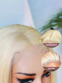 13x4 Lace Front Transparent Mesh Wig, 150% Density Brazilian Hair, 613# Blonde Color, Glueless, For Women - S613 - View 5