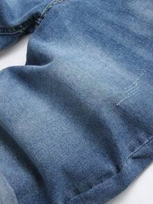 Men's Fashionable Straight Pocket Denim Shorts - Light Wash - View 7