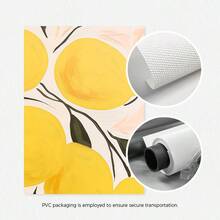 3Pcs Boho Lemon Fruit Floral Canvas Wall Art, Abstract Yellow Citrus & Flower Vase Prints, Modern Mid-Century Decor For Kitchen Dining Room, Boho Home Decoration, Frameless - 817 - View 10