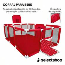 Corral de Bebé con Gimnasio de Juegos | Porterías y Tablero Infantil |  y Divertido para Niños - Gris - Ver 4
