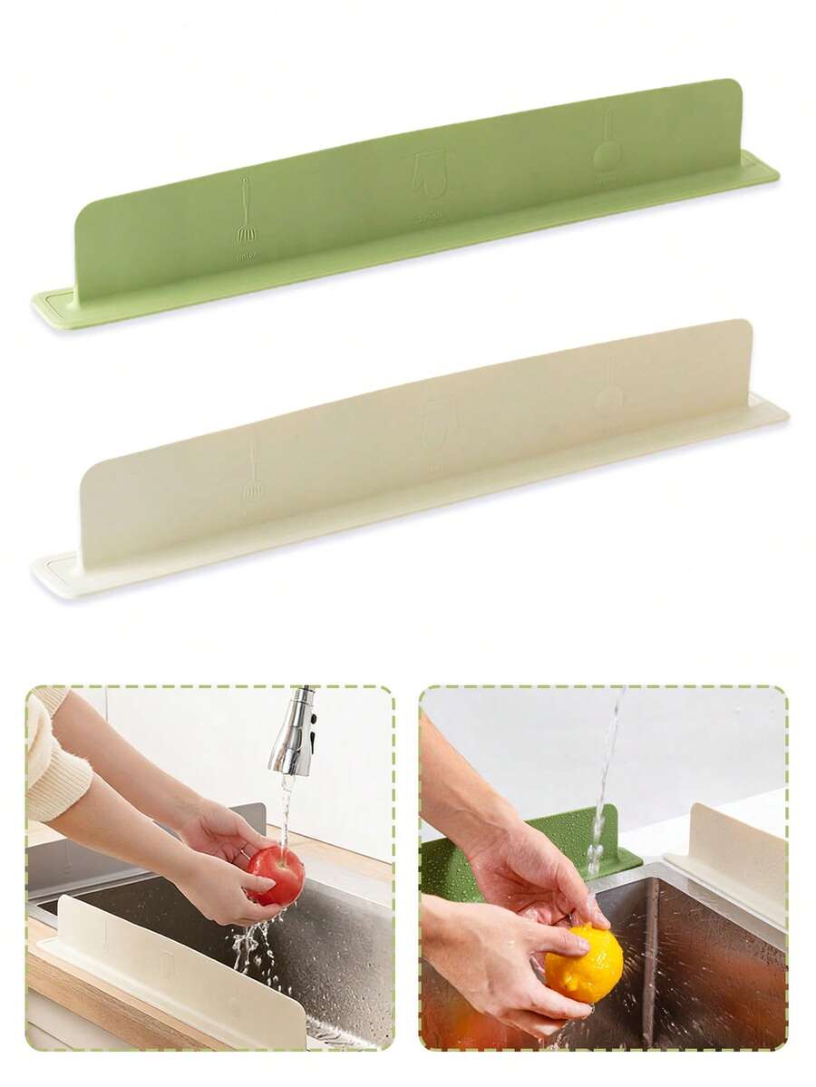 1pc Silicone Sink Splash Guard, Sink Suction Cup Water Barrier, Portable Kitchen Countertop Splash Guard, Kitchen Raised Splash Guard, Reusable Sink Water Barrier, Sink Waterproof Partition, Splash Guard