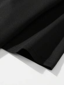 Camiseta de manga corta casual de verano para hombre de talla grande, diseño fácil para personas de gran tamaño, talla grande - Negro - Ver 4