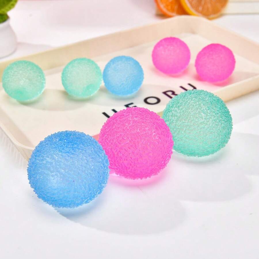 1个草球按摩音乐球 4厘米纹理球 跨境减压玩具 创意解压球，款式随机，新年/情人节/复活节礼物 - 彩色 - 查看 1