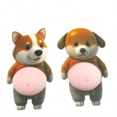 2张硅胶柯基犬车贴，可爱宠物贴纸，防震，2.48英寸，适用于手机壳、笔记本电脑、冰箱、汽车和家居，是宠物爱好者的完美礼物，可保护墙壁、家具、橱柜，是情人节的理想之选。