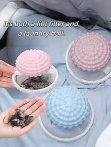1/3pcs Pet Owner Essential Fine Mesh Washing Machine Filter Bag, Strong Hair Removal Anti-Tangle Hair Collector, Home Cleaning Ball Floating Debris Filter Anti-Clogging - Blue - View 10