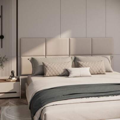 kit 6 Cabeceira Cama Box Casal Queen King Solteiro Módulo 40x30 Estofado Adesivo Luxo Suede