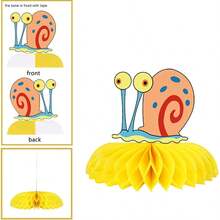 SpongeBob SquarePants 8pcs Honeycomb Shaped Decorations - Party Table Decor! Cute Theme Birthday Party Centerpieces, Complete Party Decoration Set. Essential For Fan Gatherings! - Multicolor - View 6