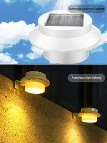 1pc Solar LED Fence Light - Outdoor Solar Lights For Outdoor Garden, Front Door, Railing And Deck Safety Lighting - One Size - View 5