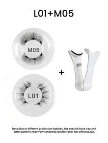 1/2 Pairs Magnetic False Eyelashes Set, Comes With Professional Tweezers, Reusable, No Glue Needed, Creates Natural, Fluffy & Voluminous Lash Effect, Lightweight & Comfortable, Ideal For Makeup Travel, Parties, Festivals, Dance Performances, Sparkling Lashes, Magnetic Lashes - Multicolor - View 18