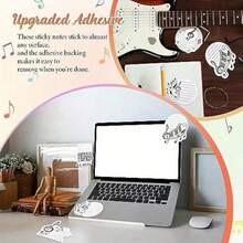 10 piezas de notas adhesivas con tema de notas musicales, notas adhesivas con pentagrama y símbolos musicales, blocs de notas con forma de nota, papel suave fácil de escribir, adhesión fuerte que no se desprende fácilmente, adecuadas para anotaciones de partituras musicales, notas de aula, pegatinas de mensajes, pegatinas de notas y imanes de nevera - Multicolor - Ver 5