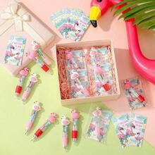 24 Sets Flamingo Pens Bulk, 4-In-1 Multicolor Ballpoint Flamingo Pen Favor With Positive Cards Prize Rewards And Exchange Gifts - 24 + 火烈鳥 - 查看 5
