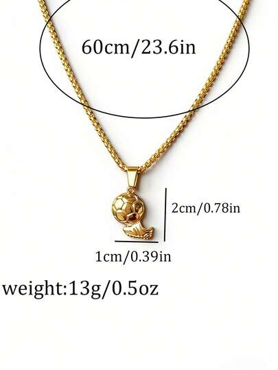 Dây chuyền mặt hình giày bóng đá vàng dành cho nam, dây mắt xích bằng thép không gỉ mạ vàng, phụ kiện phong cách thể thao đường phố hip-hop, phù hợp cho người hâm mộ bóng đá đeo hàng ngày, khi tập luyện, thi đấu và dự tiệc. Một món quà thể thao tuyệt vời dành cho bạn trai hoặc con trai của bạn.
