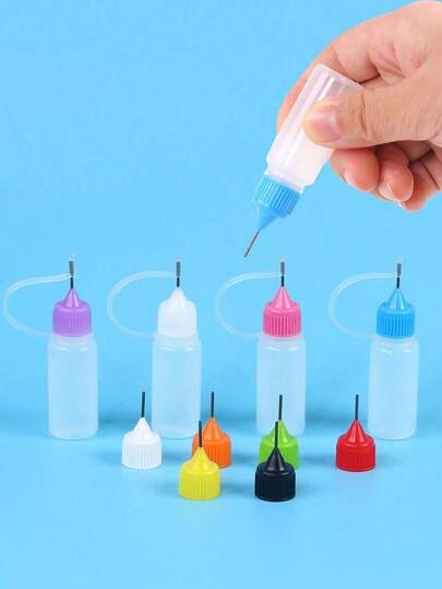 1/3Pcs 30ml Empty Glue Bottle With Needle Precision Tip Applicator Bottle, Refillable, Liquid Dispensing Bottle Drip Bottle, Easy-Squeeze Applicator For Paper Quilling DIY Craft School