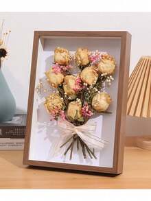 1个DIY木质镂空相框 3D干花相框 无配件展示架 永生玫瑰手工相框 婚礼纪念品墙饰 - 相框 - 查看 22