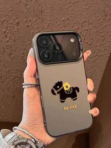 Funda para teléfono minimalista y moderna con diseño de pony y letras pintadas, adecuada para iPhone 11/12/13/15/16/17/17 Pro/17 Pro Max - 1 unidad - Ver 2