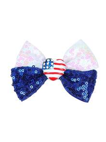 1pc Independence Day Style National Flag & Star Design Hair Clip, Fashionable Personalized Gift Suitable For Daily Outfit, Perfect For Party And Holiday, Versatile Accessory For Women Casual And Vacation,Festival,Birthday - Multicolor - View 3