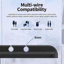 Bộ sắp xếp cáp tự dính, kẹp dây, bộ quản lý cáp dữ liệu, bộ sắp xếp cáp sạc để bàn. - màu đen - Xem 6